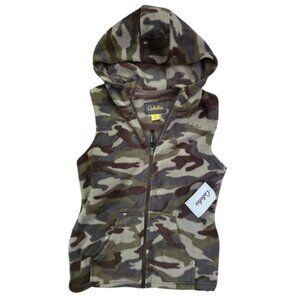 Cabela's Vest | Boy's Size M | Fleece | NWT | Camouflage Bass Green Urban Camo